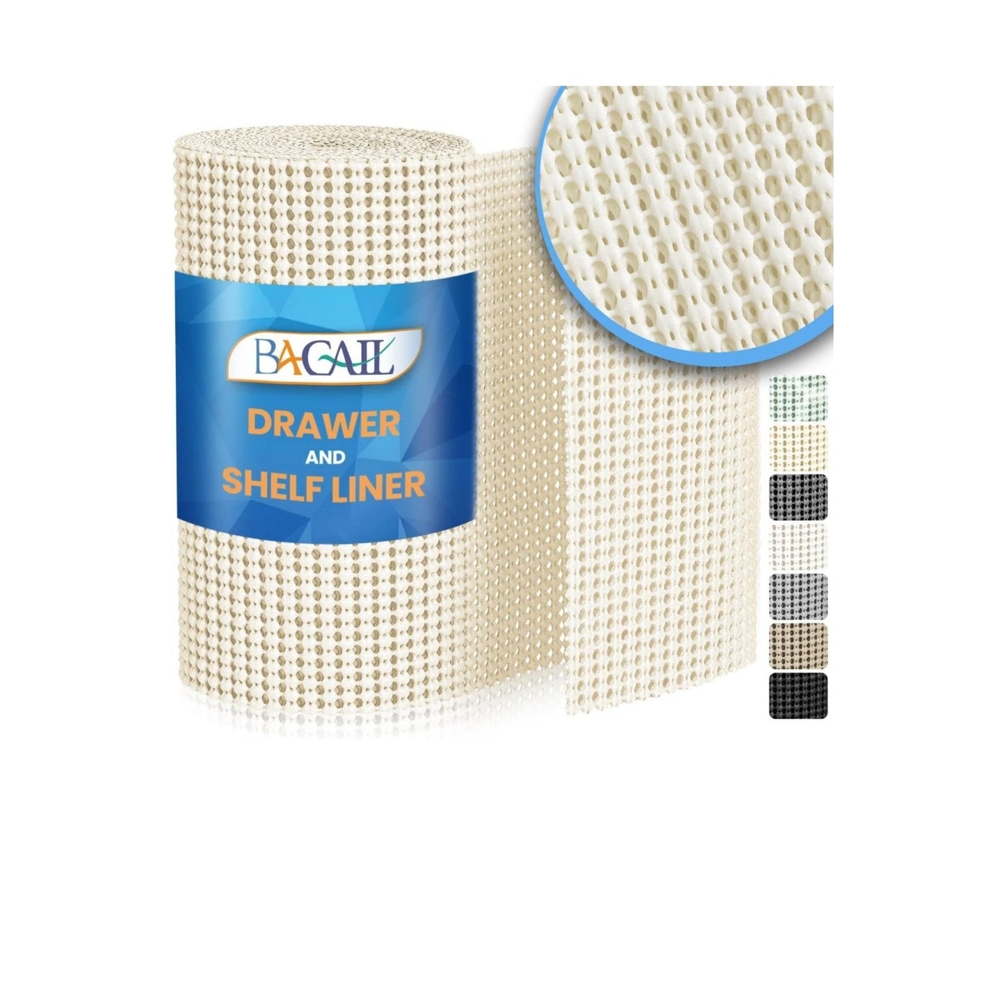 BAGAIL Drawer and Shelf Liner, 12 in X 20Ft , Cream NEW
