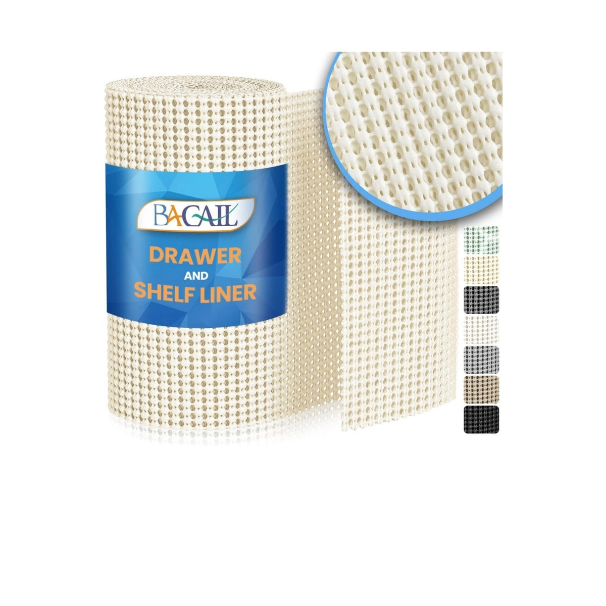BAGAIL Drawer and Shelf Liner, 12 in X 20Ft , Cream NEW
