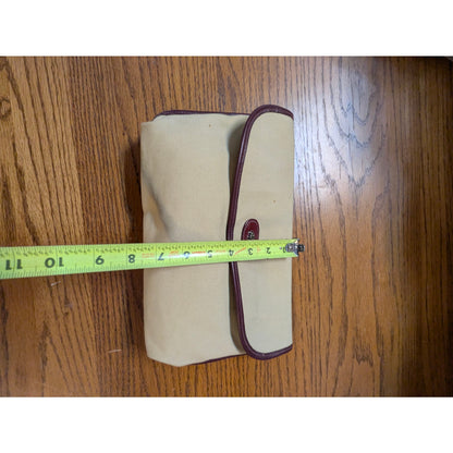 Vintage Hartman Canvas & Leather Trim Envelope Clutch Cosmetic Bag