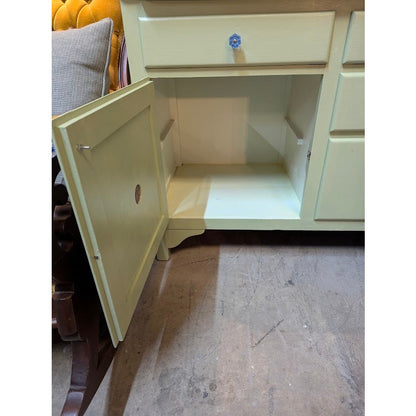 Secondhand Sandies: Sage Green Farmhouse Hoosier Kitchen Cabinet Hutch