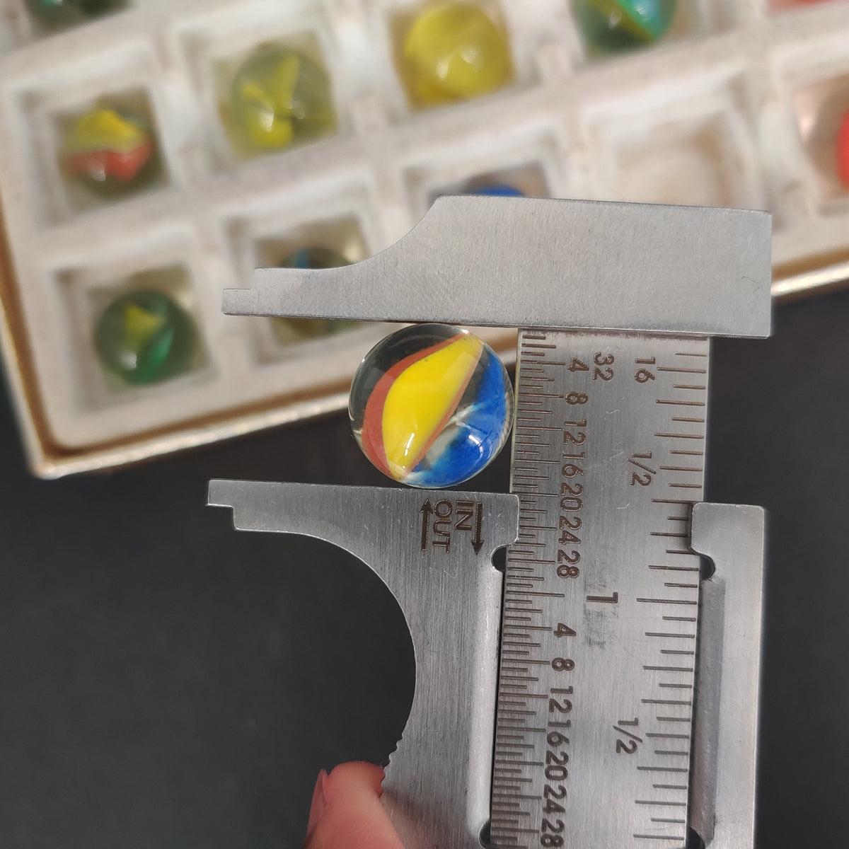 Vintage Glass Marbles Bulk Job Lot Collection 9/16" Player Size #L1 mixed 36
