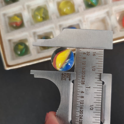 Vintage Glass Marbles Bulk Job Lot Collection 9/16" Player Size #L1 mixed 36