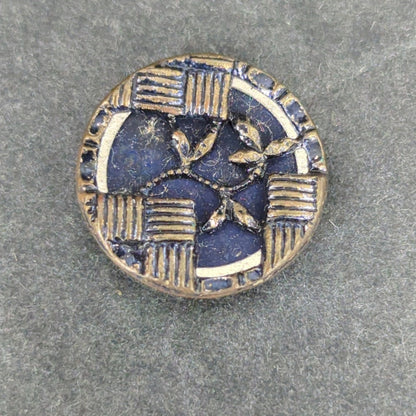 LOT RR of 10 Antique Vintage Victorian Brass Mixed Materials Buttons ESTATE FIND