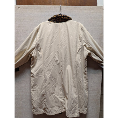 Dennis basso NEW rain coat reversible leopard Animal print all weather coat XL