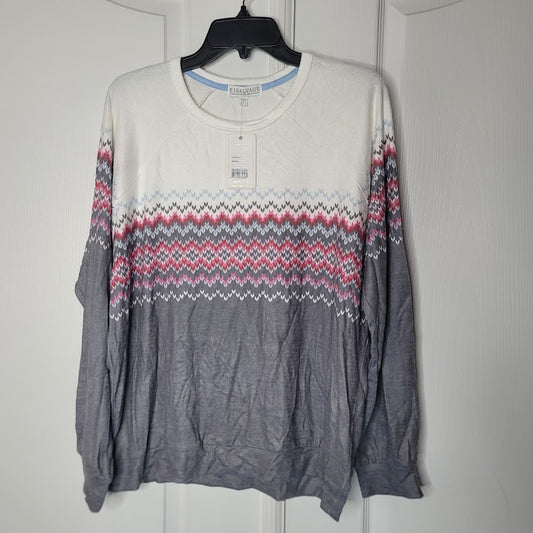 PJ Salvage Nordic Style Sweater Long Sleeve Size Large Knit Ombre