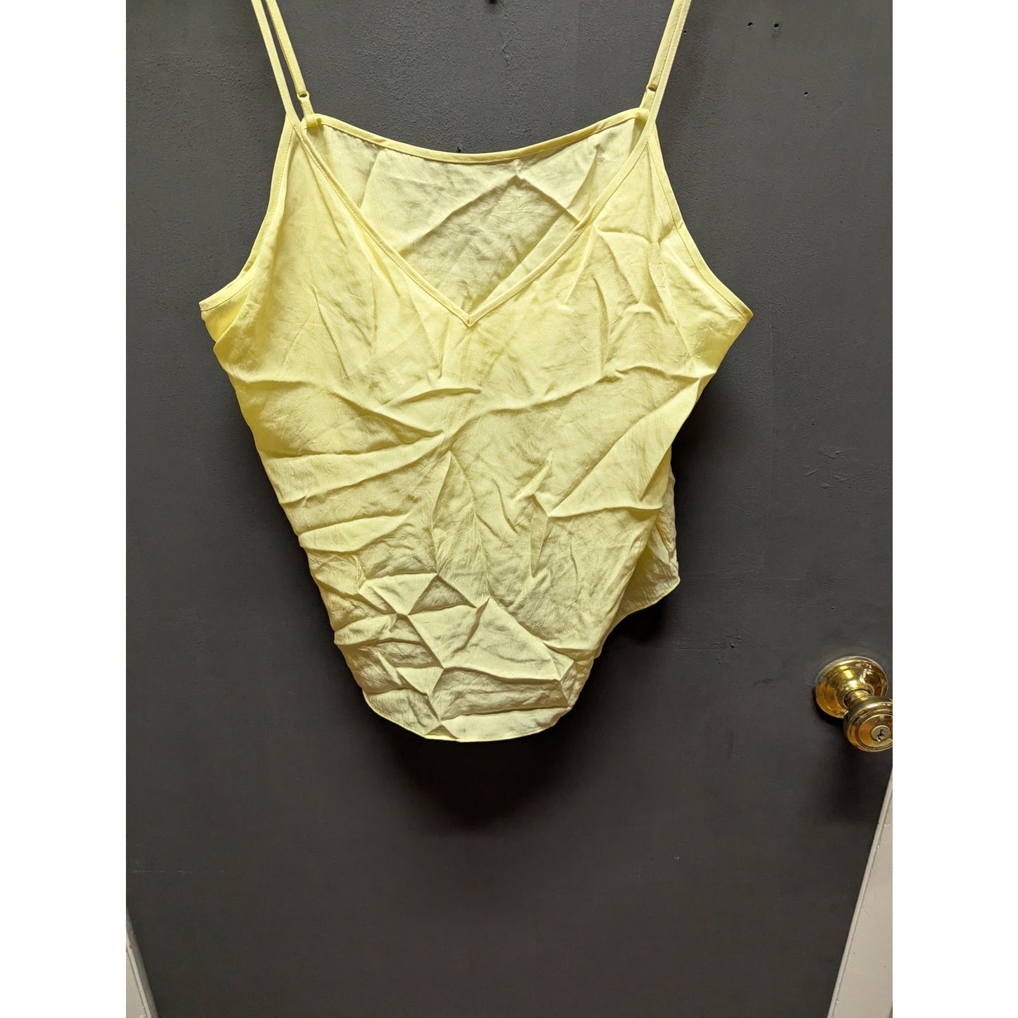 Vince NWT Yellow Tank Top Large Shimmer layering sleeveless Casual Summer