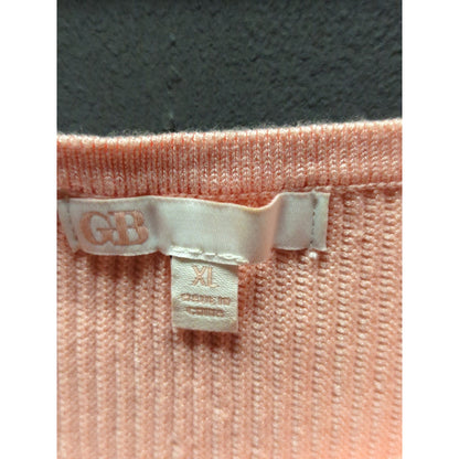 GB Gianni Bini Peach Pink Ribbed Square Neck Sleeveless Knit Cami Crop Top XL