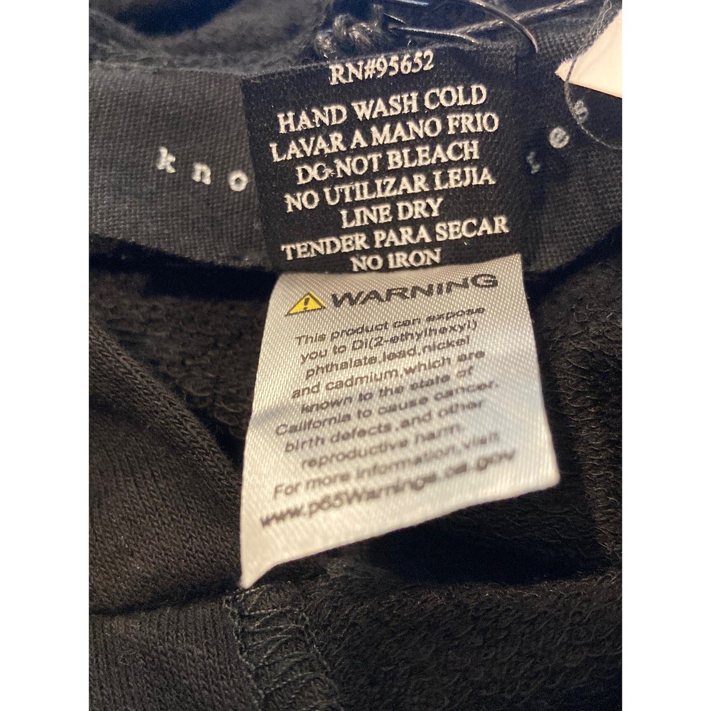 NWT Know One Cares Soft Lightweight Hoodie Crop Top Sz Medium in Black