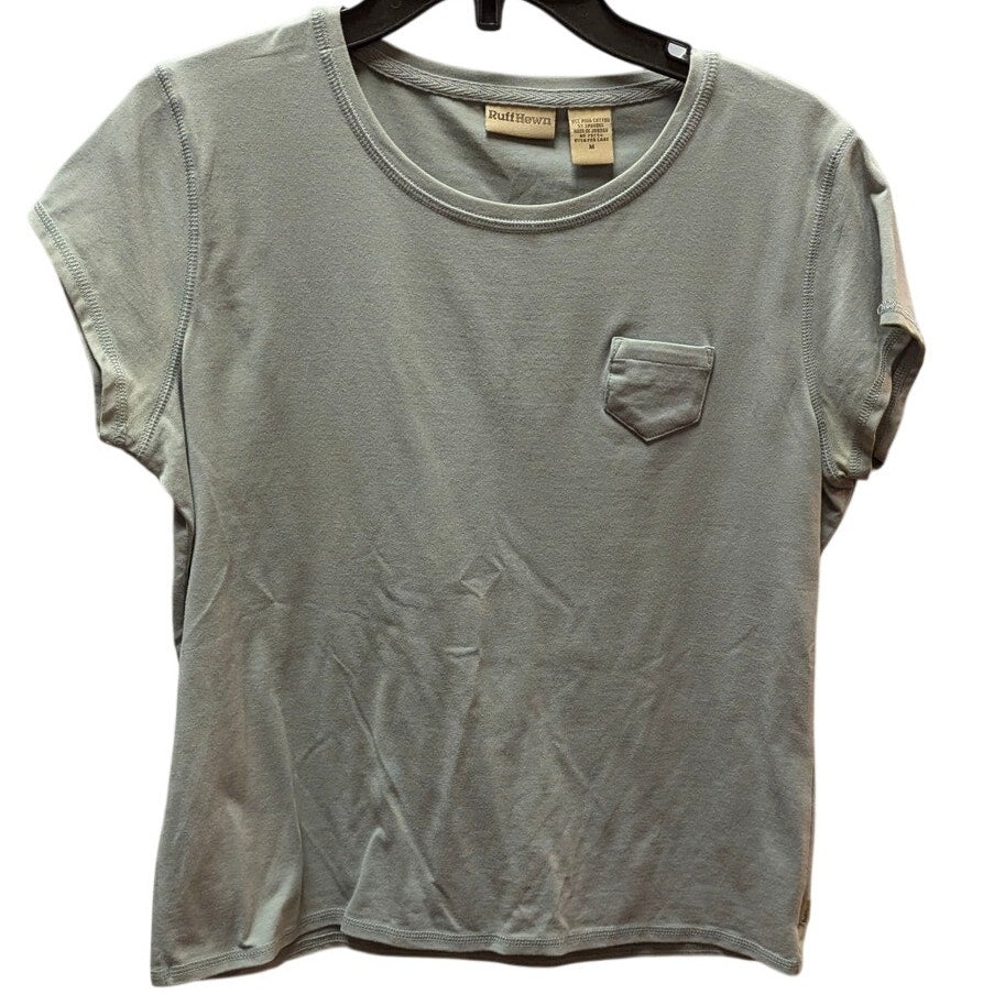 Ruff Hewn Pocket Knit Tee Womens Medium Sage Green Crew Neck Short Sleeve T-Shirt