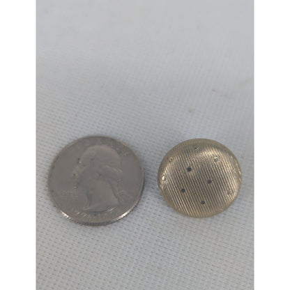 Vintage Mid-Century Gold-Tone Textured Dotted Button Clip-On Earrings Brilliant