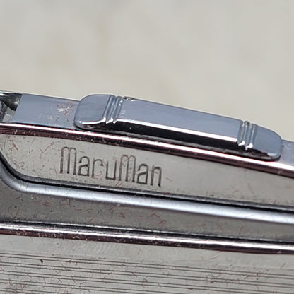 Vintage Maruman Chrome Pocket Lighter Box Ireland Mid-Century Modern Minimalist