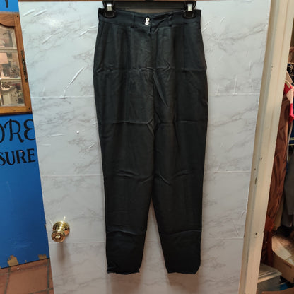 Vintage Liz Claiborne Black Career Pants Straight Leg 8 Petite Lined Trousers