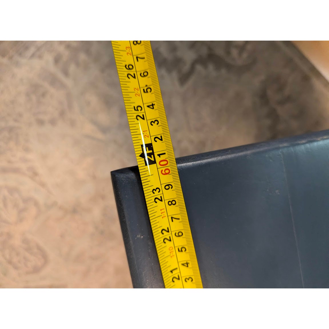 Secondhand Sandies: 24" x 24" Blue solid wood table  side end