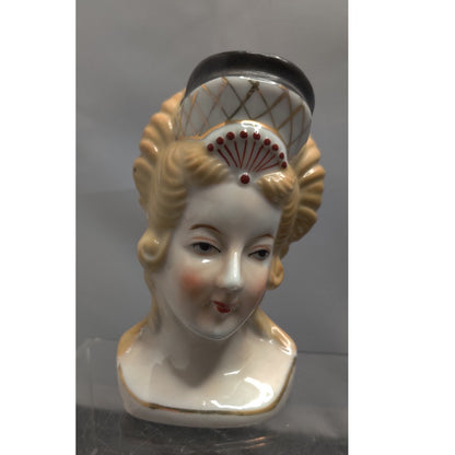 Vintage 1950s Queen Colonial Regal Lady HeadVase Planter Figurine Kitsch MCM