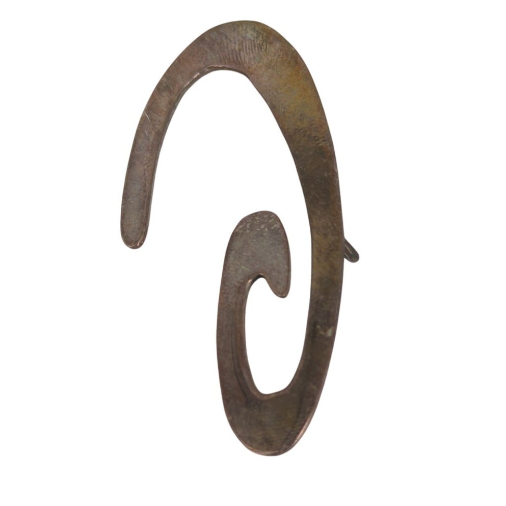 Vintage Sterling Silver Abstract Swirl Modernist Pendant 925 Mid Century