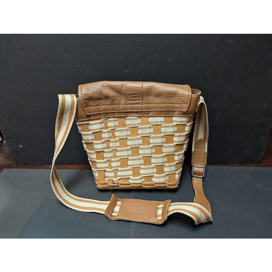 Longaberger 2010 Basket purse Saddlebag shoulder strap Napa Stripe