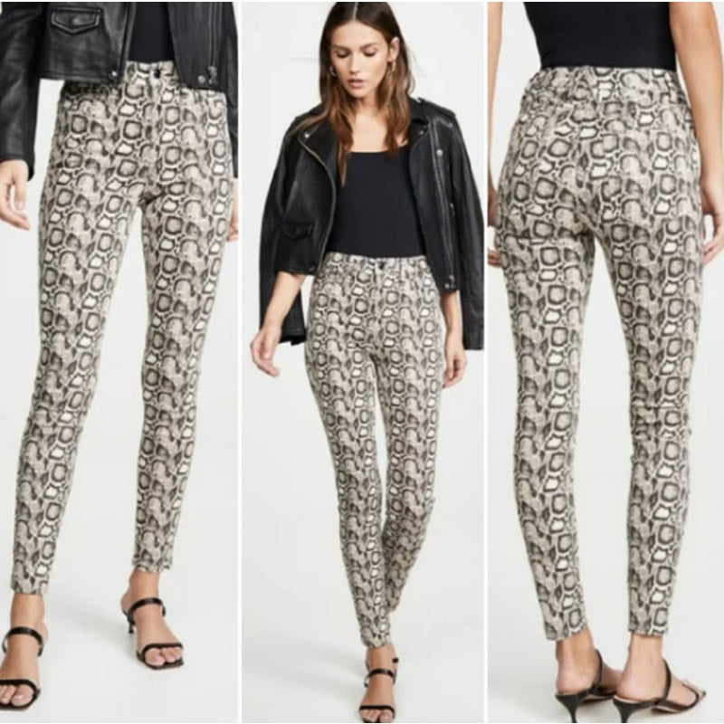 Good American Good Legs Snake-Print Skinny Jeans - size 12/31