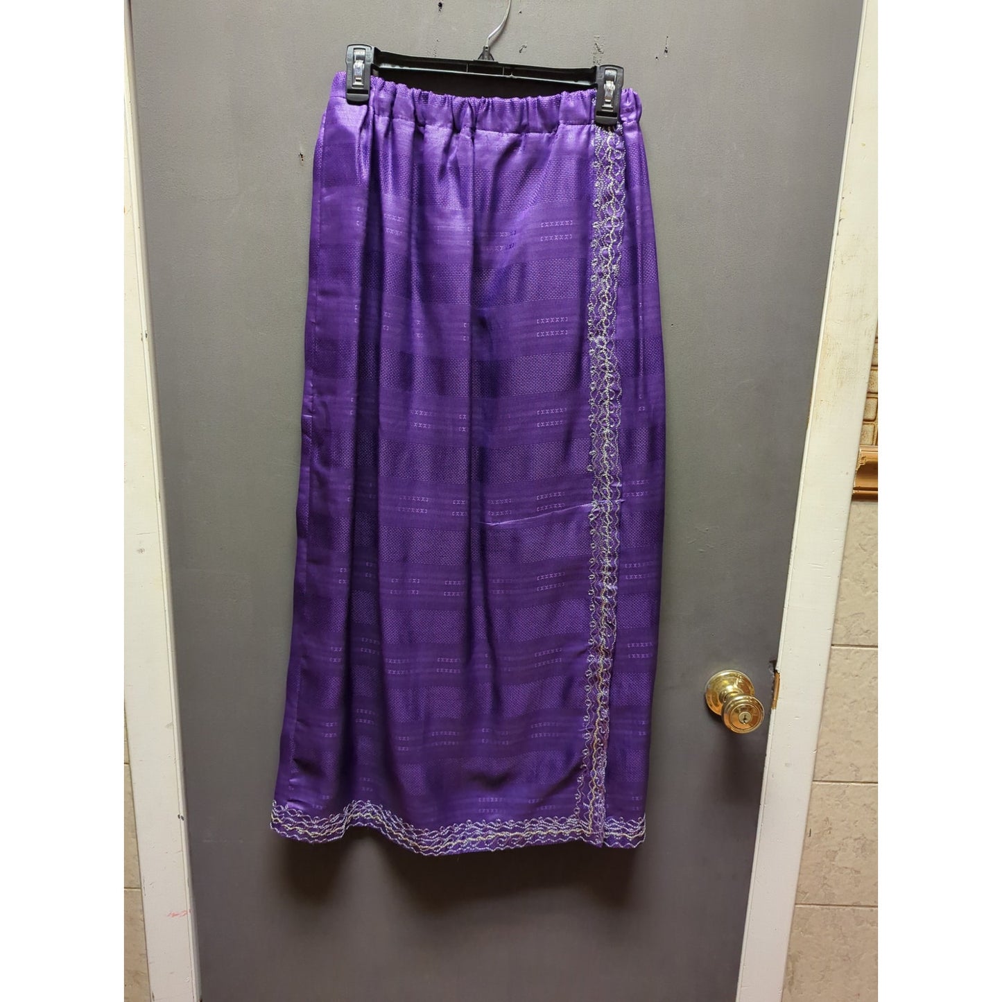 Vintage Purple Embroidered Two Piece Skirt Set Plus Size Extra Large