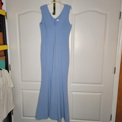 Dress the Population Size XXL Blue Maxi Long Dress formal Sleeveless Slit