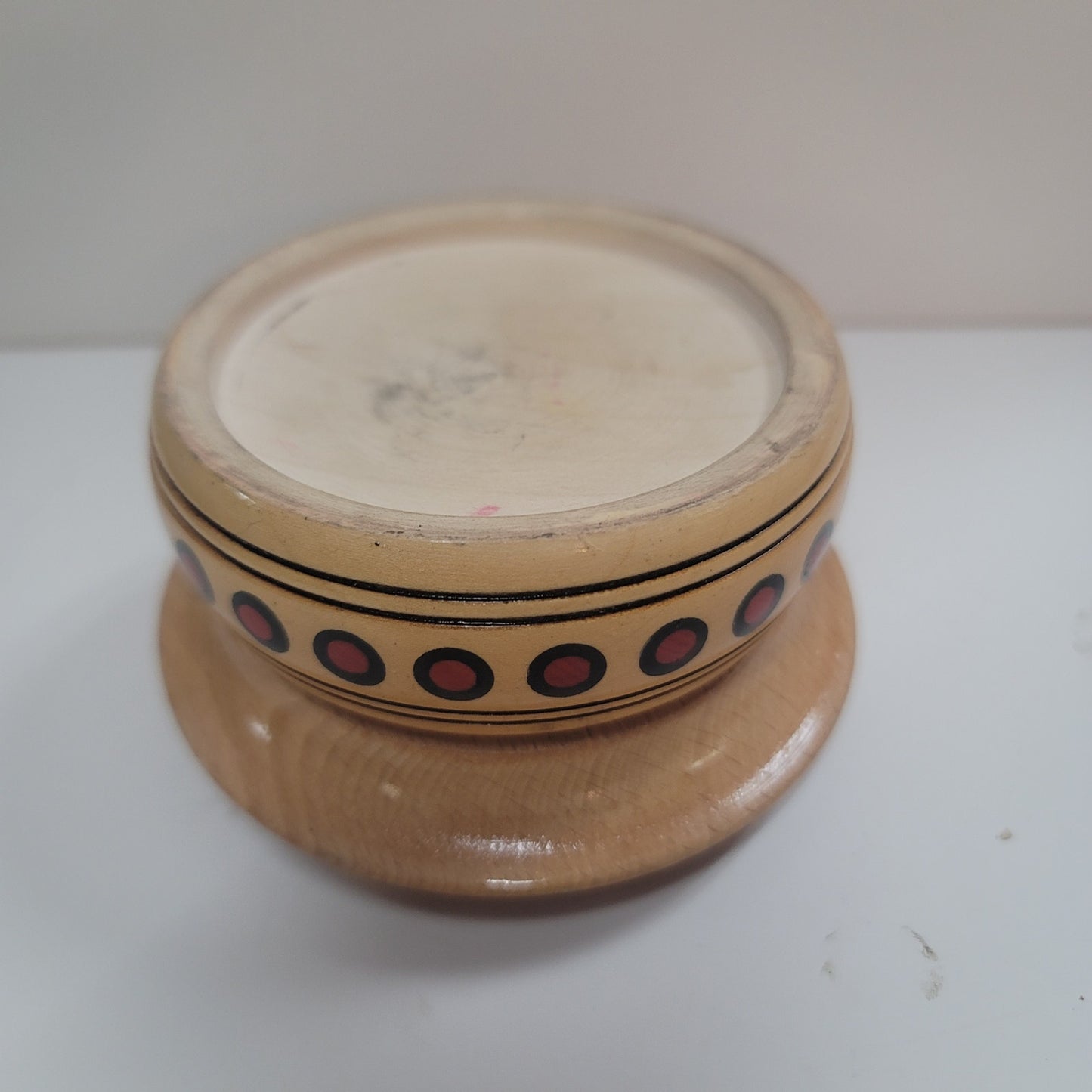 Handcrafted Wooden Jewelry Box w/ lid Handmade Mosaic Box round wooden jewelry