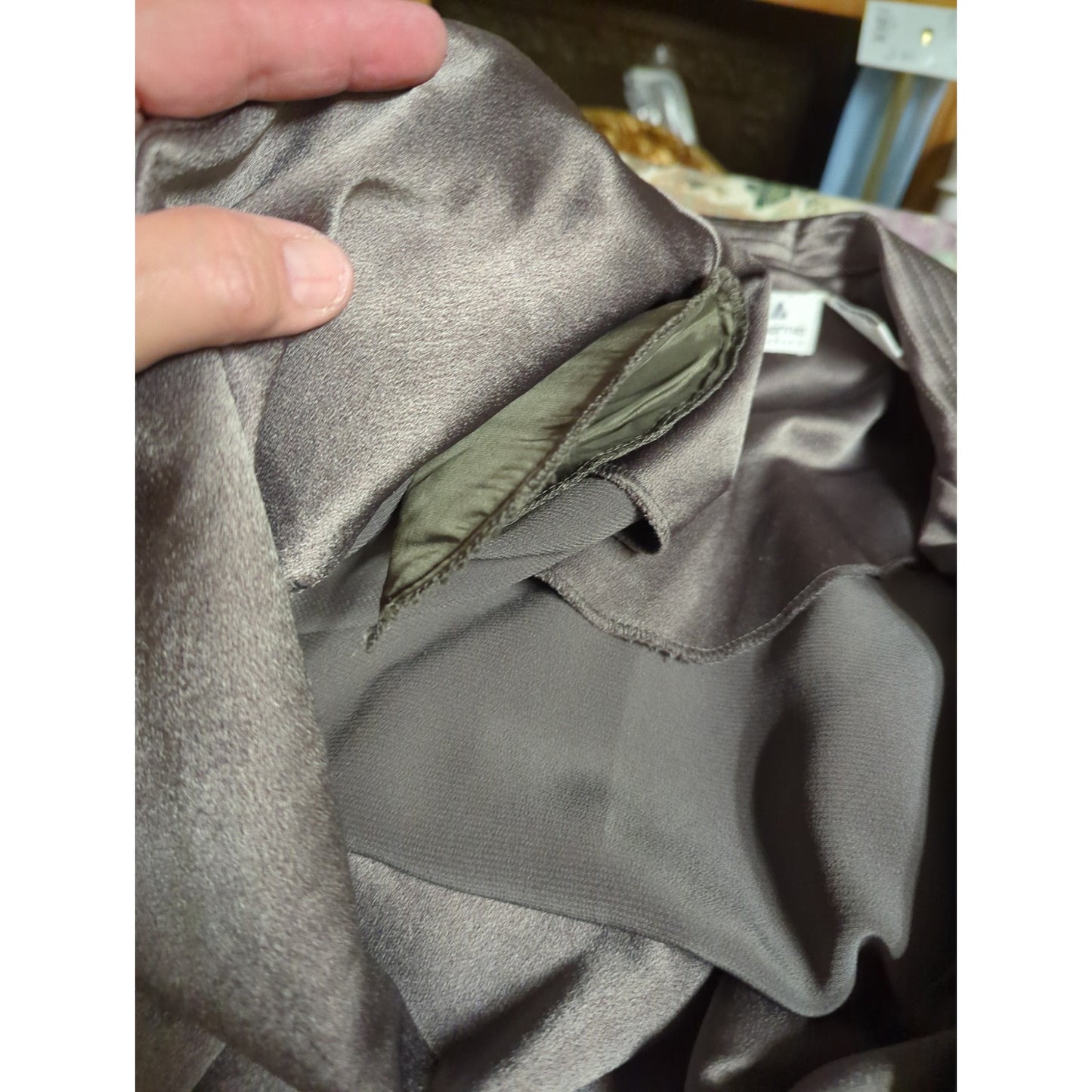 Liz Claiborne Vintage Shimmer Olive Green Jumpsuit Pantsuit Petite 6 Glam 1980s