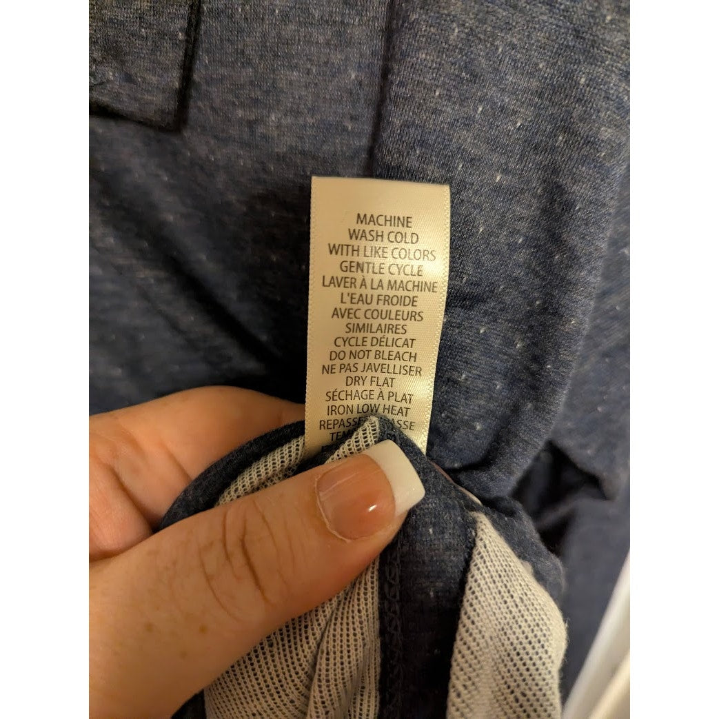 Max studio Size Small Indigo Blue long sleeve Split Neck NEW $88