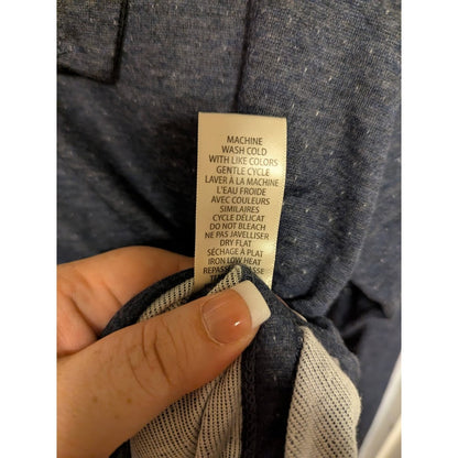 Max studio Size Small Indigo Blue long sleeve Split Neck NEW $88