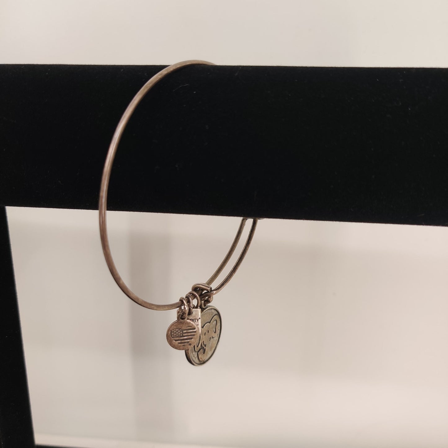 Vintage Alex and Ani Charm Bangle Rafaelian Silver Tone Expandable
