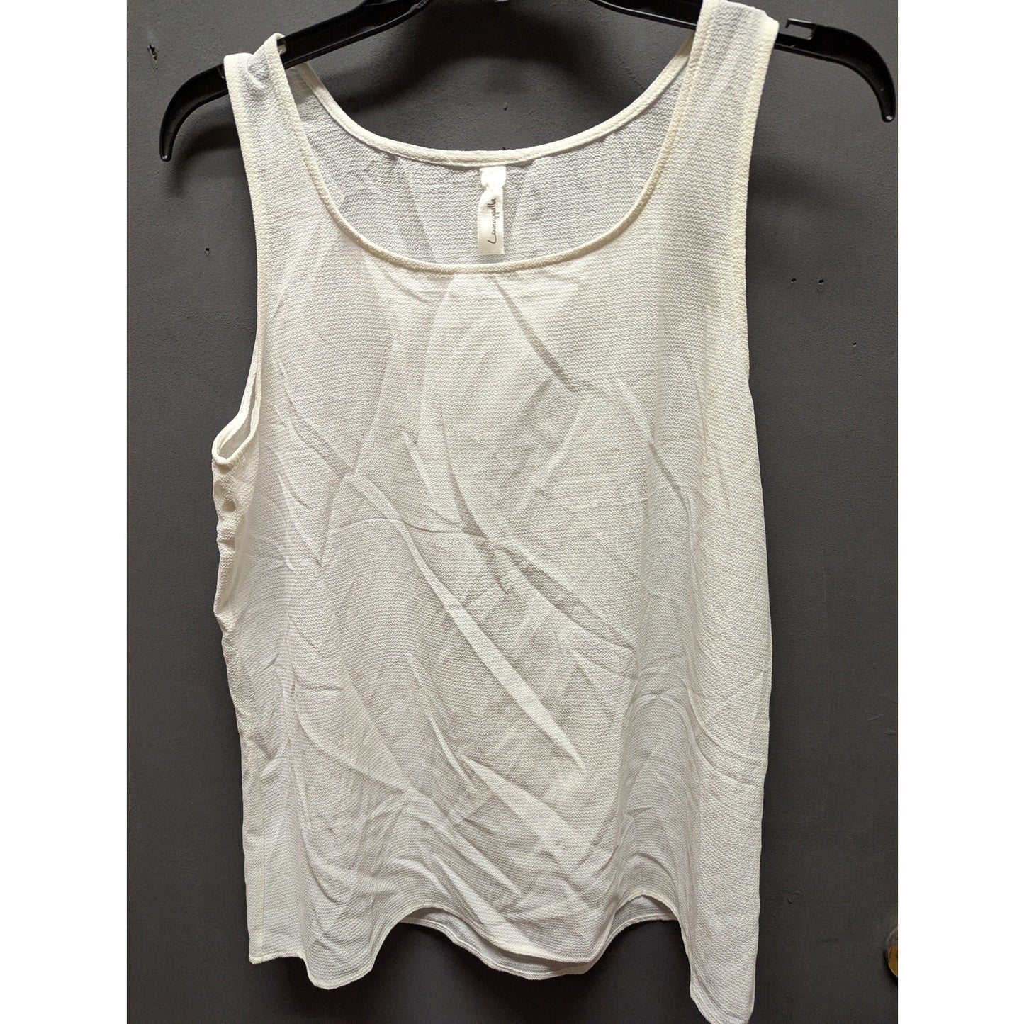 Loveappella NWT White Trim Tank Top Medium Sleeveless Casual Layering  Summer