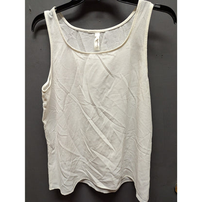 Loveappella NWT White Trim Tank Top Medium Sleeveless Casual Layering  Summer
