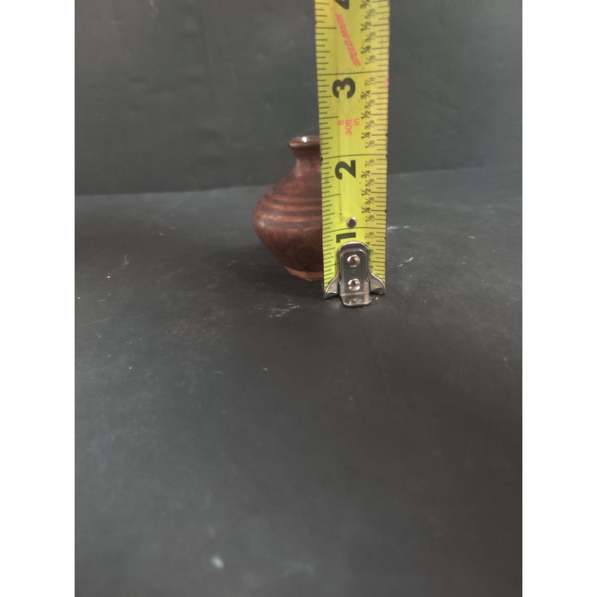 Vintage Studio Pottery Brown Miniature Bud Vase Handcrafted Small Art Pottery