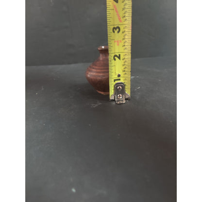 Vintage Studio Pottery Brown Miniature Bud Vase Handcrafted Small Art Pottery