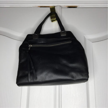 Vince Camuto ROSIE Black Shoulder Top handle pebble leather purse 3 Zip snap