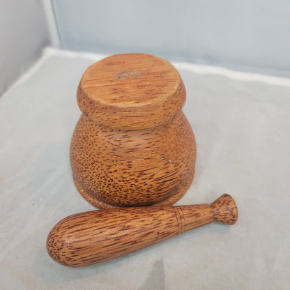Palmyra Palm Wood Mortar and Pestle Herb Spice