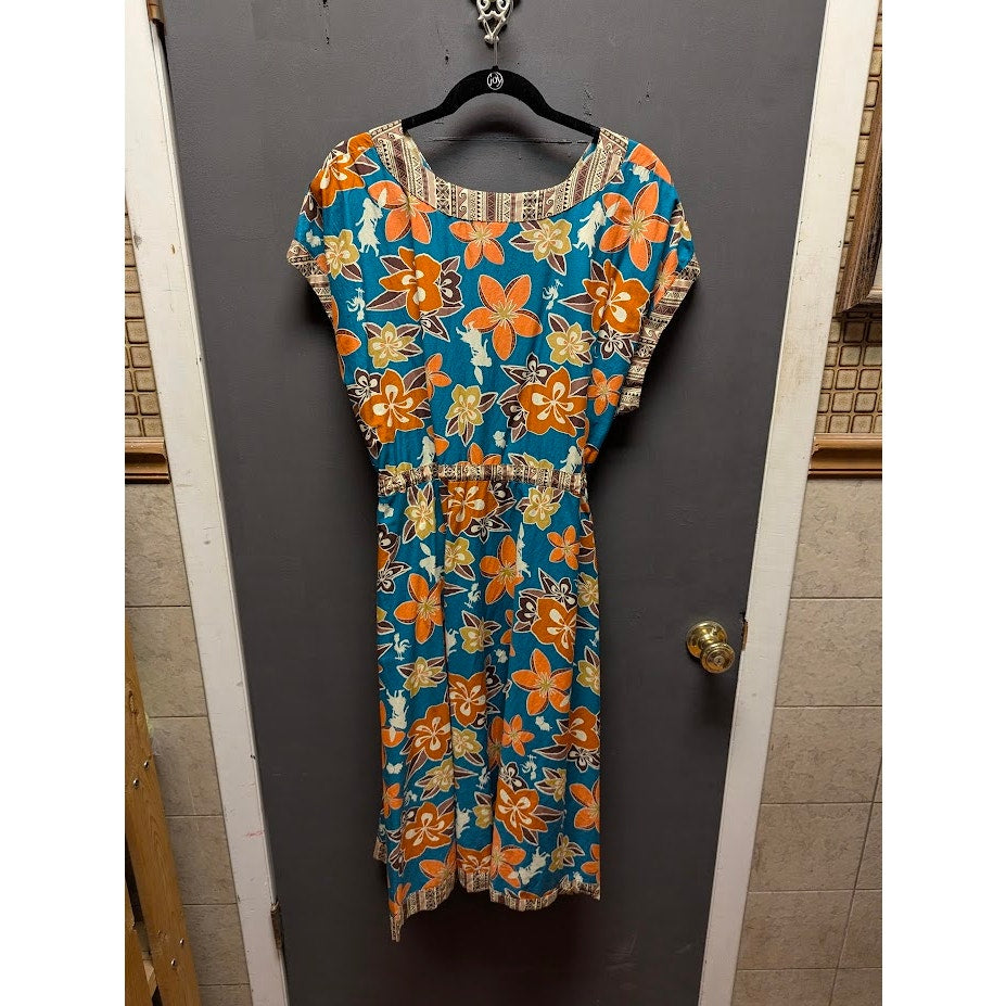 Disney Moana Tropical Floral Print Short Sleeve Dress Plus Size 2X