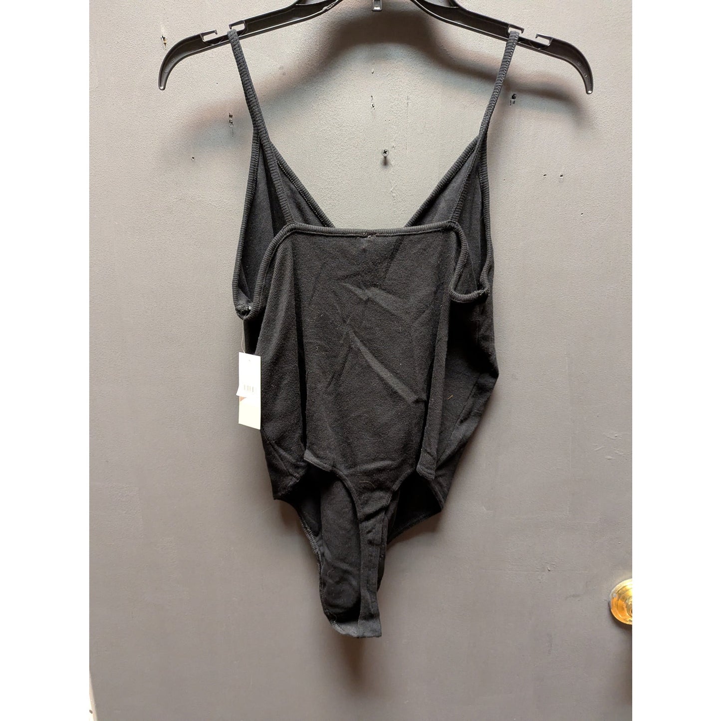 BP. Black Thong Bodysuit Women Size Large New Sleeveless Spaghetti Straps Layers