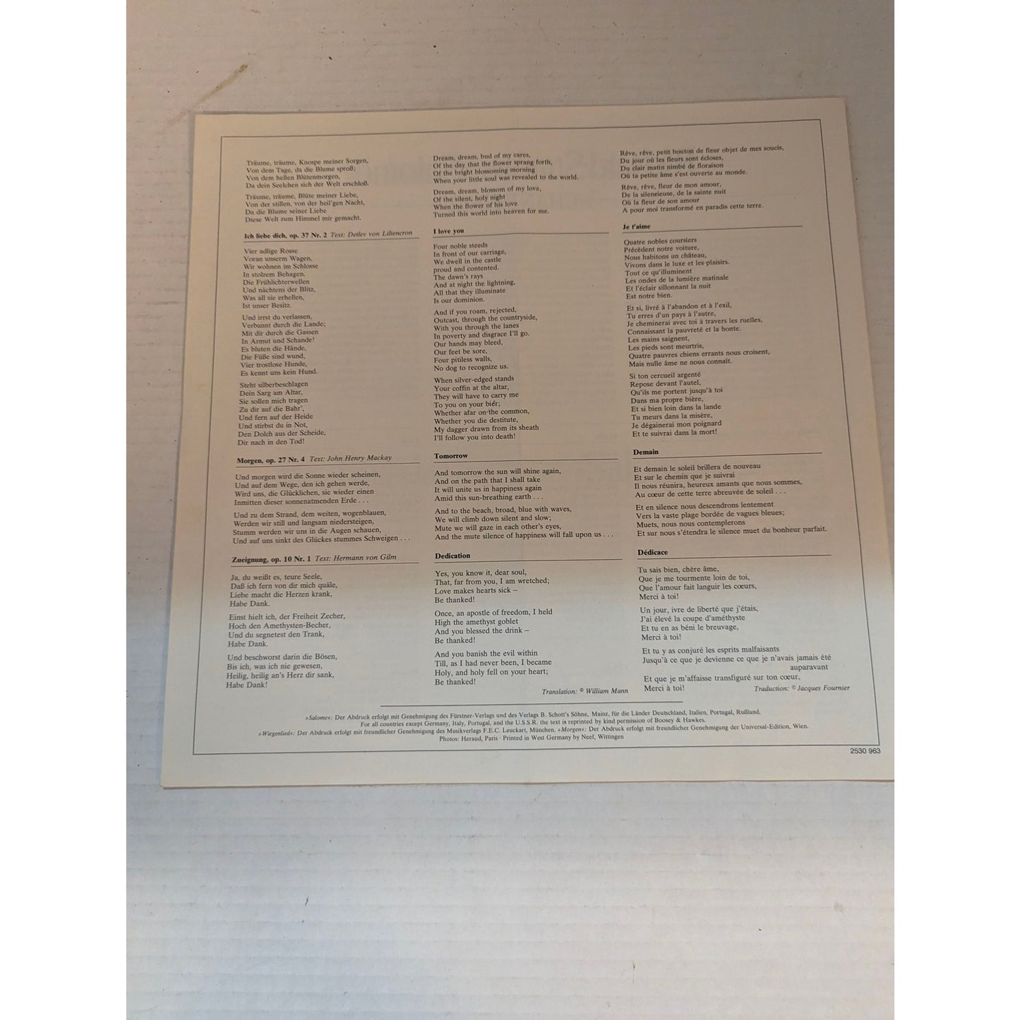 Vintage Richard Strauss Salome Gwyneth Jones Deutsche Grammophon Vinyl LP