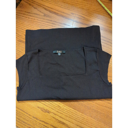 Alex Marie Black Silk Blend Square Neck Cap Sleeve Top Size Small Career
