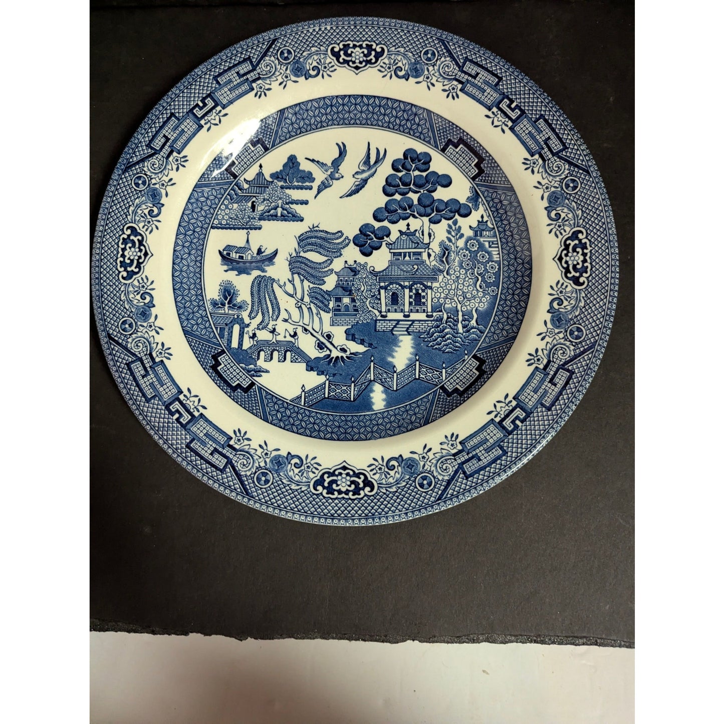 Vintage Churchill Blue Willow Dinner Plates Set of 3 English Ironstone