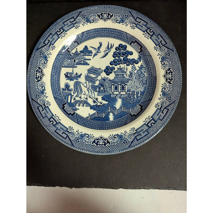 Vintage Churchill Blue Willow Dinner Plates Set of 3 English Ironstone