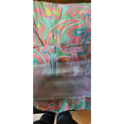 Lilly Pulitzer Corrie Mini Sandbar Blu Make A Splash Print Size 10 skirt skort