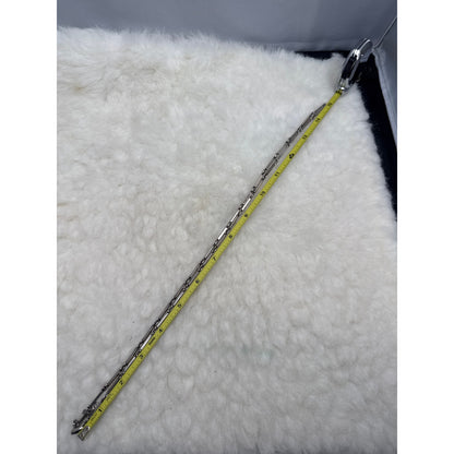 Vtg Modernist Silver Bar Link Necklace 30" Minimalist Industrial Statement Chain