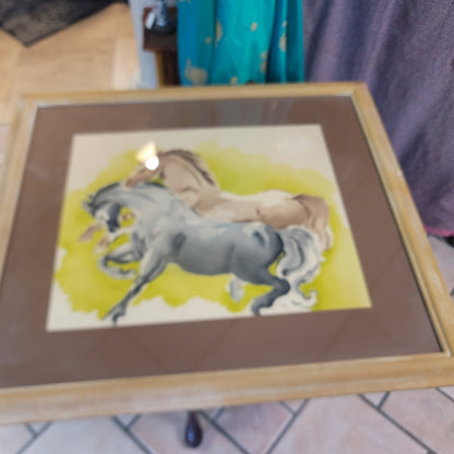 MCM Benjamin Jorj Harris Galloping Horses Newman Decor Serigraph Print 36x32