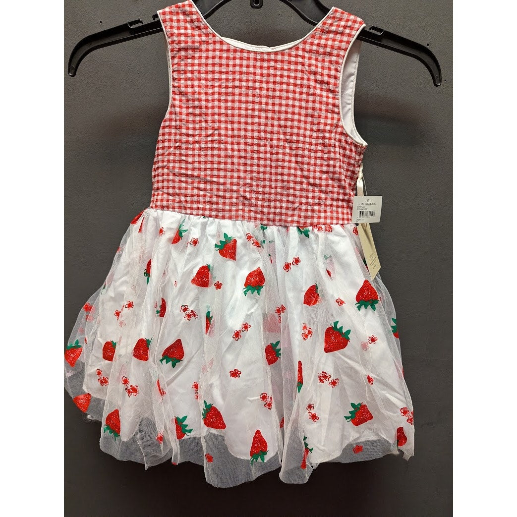 Laura Ashley London Toddler Girls Strawberry Gingham Tulle Dress NWT Size 3T