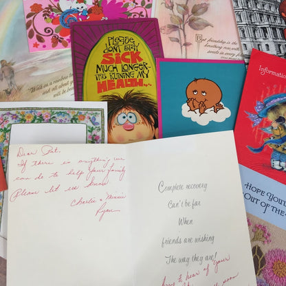 Vintage greeting Cards LOT ephemera Used GREAT cursive Graphics Scrapbooking