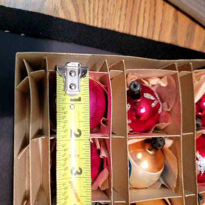 2 boxes (17pcs) Hand Blown Christmas glass ornaments Santa Land Multicolor 2"