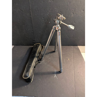 Vintage Manon Metal Camera Tripod With Carrying Case Mid Century Photography