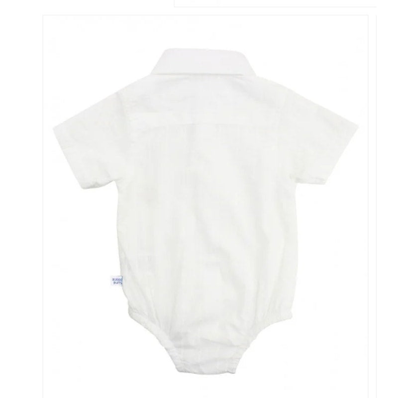 Ruffle Butts Blue Seersucker Jon Jon & White Dobby sleeve shirt 2pc Set 18-24 Mo