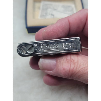 Vintage Komet Gas Agfa-Gevaert Advertising Lighter MidCentury Modern Silver Tone