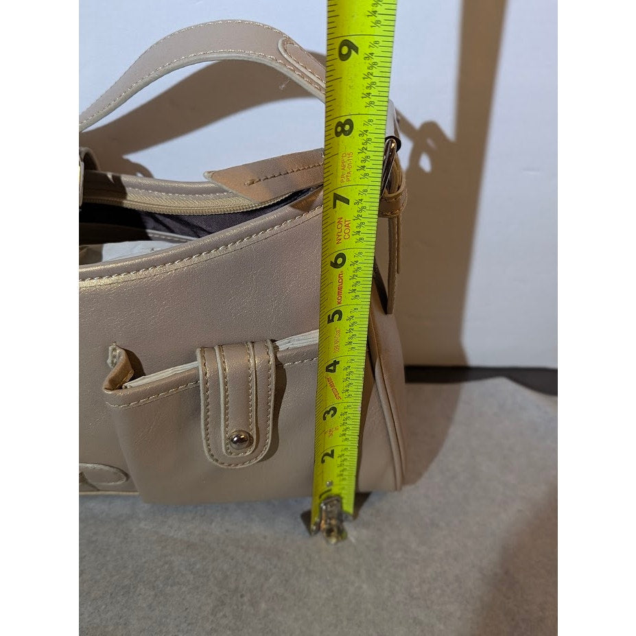 Tommy Hilfiger Metallic Gold Baguette Shoulder Bag Large Buckle Y2K Retro